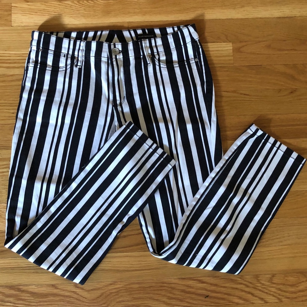 Club Monaco Stretch Jean Striped Pants